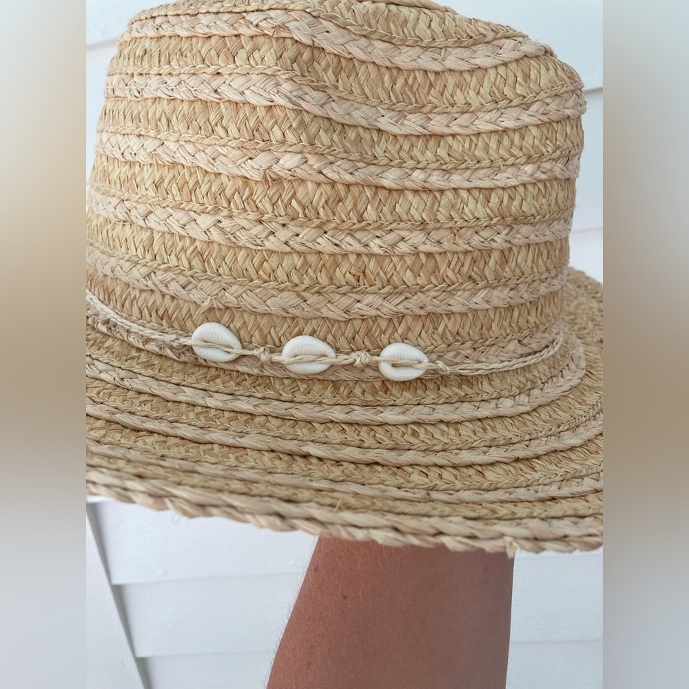 Universal Thread | Straw Fedora with Shell Detail Size L/XL NWT - Picture 5 of 10